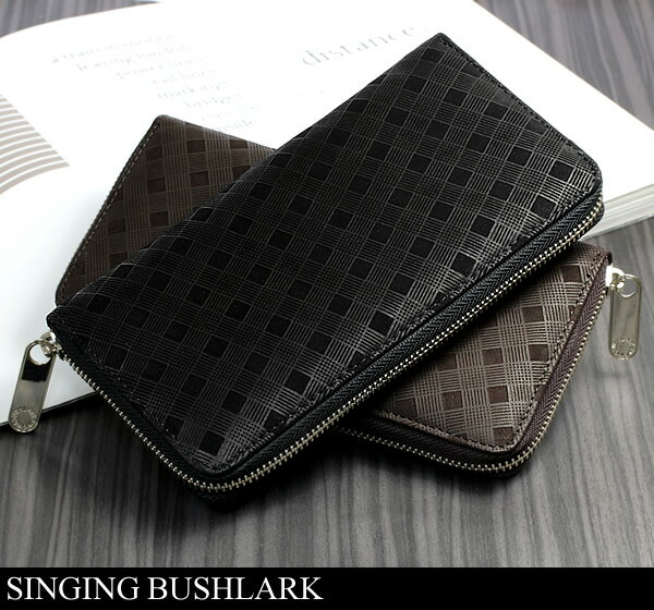 【楽天スーパーSALE】【半額 50%OFF】【SINGING BUSHLARK】 本革 スペインレザー ラウンドファスナー メンズ 長財布 ブランド MEN'S さいふ サイフ ウォレット【財布・メンズ・長財布】 父の日 ギフトのサムネイル