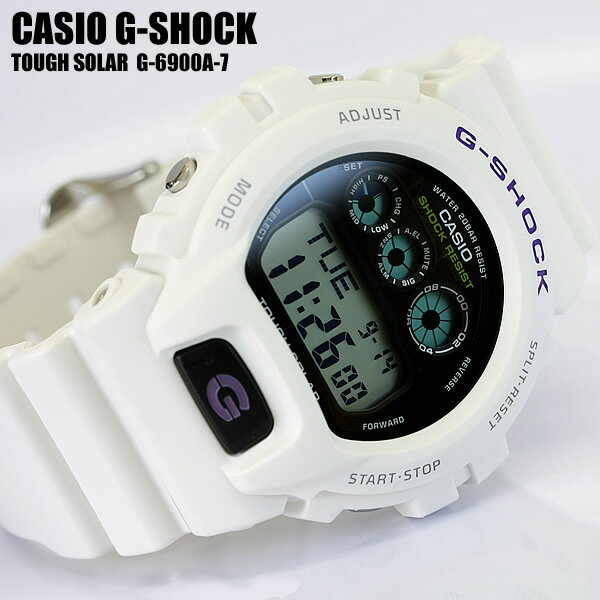 カシオ CASIO G-SHOCK 腕時計 ソーラー腕時計 ホワイト G-6900A-7【YDKG- ...