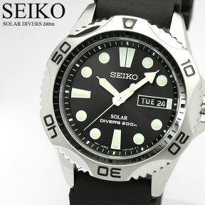 【送料無料】【セイコー】【腕時計】セイコー SEIKO 腕時計 メンズ ダイバーズウォッチ ソーラー 20気圧防水 ブラックラバー SEN107P2 MEN'S うでどけい