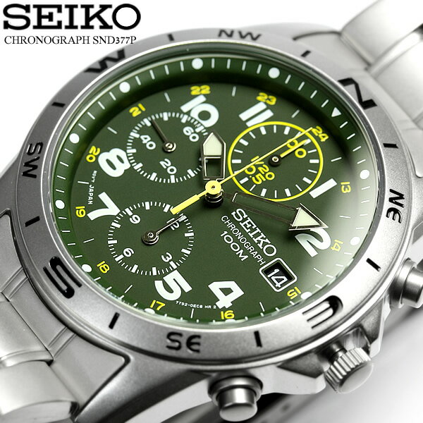 逆輸入 SEIKO セイコー クロノグラフ メンズ 腕時計 ウォッチ うでどけい Men 039 s クロノ 海外モデル SND377P