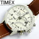 タイメックス TIMEX 腕時計 メンズ クロノグラフ インテリジェント レーシング フライバック T2N932 ミリタリー ブラウン×ホワイト 革ベルト レザ...