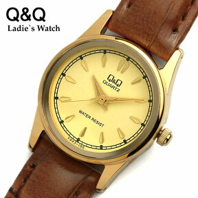 【シチズン】【CITIZEN】 腕時計 レディース レディス Q＆Q ウォッチ 女性用 革ベルト レザー クォーツ VG43-100 LADIES　うでどけい