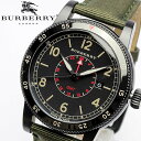 【送料無料】【BURBERRY】バーバリー 腕時計 メンズ GMT 100M防水 カーキ 本革レザー スイス製 Utillitarian ユティリタリアン BU7855 人気 ブランド ウォッチ うでどけい 男性用 Men 039 s