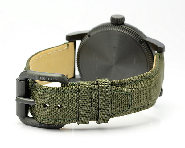 【送料無料】【BURBERRY】バーバリー 腕時計 メンズ GMT 100M防水 カーキ 本革レザー スイス製 Utillitarian ユティリタリアン BU7855 人気 ブランド ウォッチ うでどけい 男性用 Men's