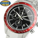 FOSSIL フォッシル 腕時計 メンズ クロノグラフ クオーツ 5気圧防水 日付カレンダー ステンレス レッド シルバー カジュアル フォーマル BQ2086