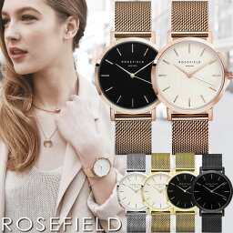 ROSEFIELD 腕時計 【送料無料】ROSE FIELD ローズフィールド 腕時計 レディース メッシュ ステンレス ウォッチ ローズゴールド シルバー ブラック ホワイトデー ギフト ブランド 人気 ランキング シンプル 日本製クォーツ 38mm 33mm