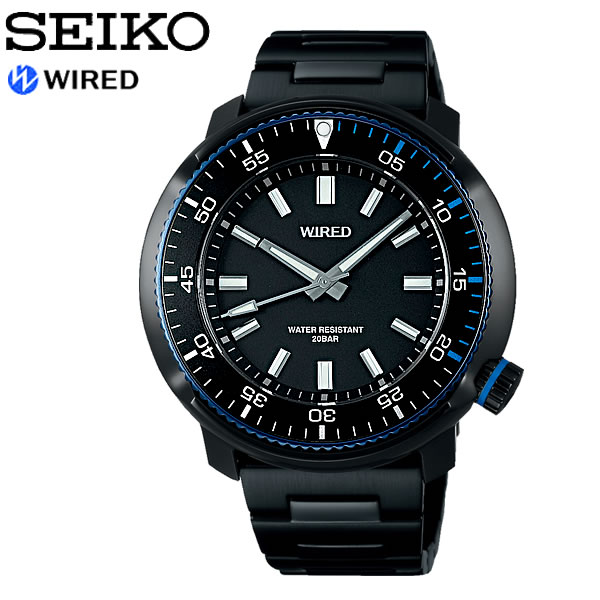 ワイアード 腕時計（メンズ） 【SEIKO WIRED】 セイコー ワイアード SOLIDITY　ソリディティ クオーツ腕時計 メンズ 20気圧防水 3針 ルミブライト 回転ベゼル ハードレックス AGAJ406