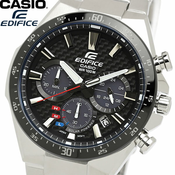 カシオ エディフィス 腕時計（メンズ） 【楽天スーパーSALE】CASIO カシオ EDIFICE エディフィス 腕時計 クロノグラフ カーボンダイアル ウォッチ メンズ 男性用 10気圧防水 海外モデル EQS-800CDB-1A ギフト