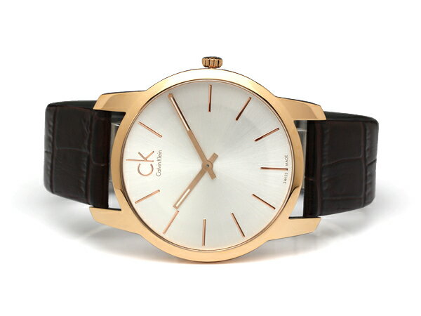 【送料無料】【Calvin Klein】【カルバンクライン】 CKシティ クオーツ レザー 腕時計 メンズ 43mm K2G21629