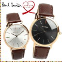 【マラソンセール】ポールスミス Paul Smith 腕時計 ペアウォッチ 牛革ベルト MA 41mm×37mm レザー ブラック ローズゴールド クオーツ 日...