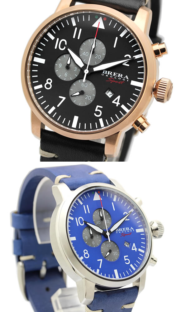 【アフターセール】【半額 50%OFF】【送料無料】BRERA OROLOGO ブレラオロロジ 腕時計 ウォッチ メンズ 男性用 クロノグラフ 革ベルト レザー brsptoc