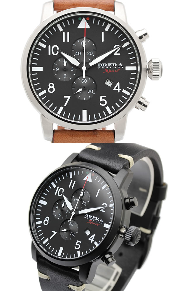 【アフターセール】【半額 50%OFF】【送料無料】BRERA OROLOGO ブレラオロロジ 腕時計 ウォッチ メンズ 男性用 クロノグラフ 革ベルト レザー brsptoc