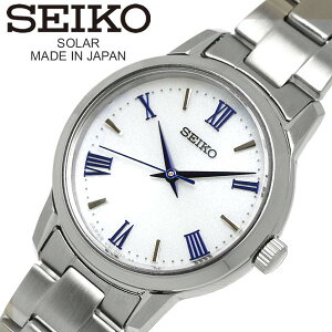 【送料無料】[SEIKO SELECTION] 腕時計 セイコー セレクション ソーラー電波 ホワイト文字盤 ローマ数字配置 10気圧防水 サファイアガラス STPX047 レディース