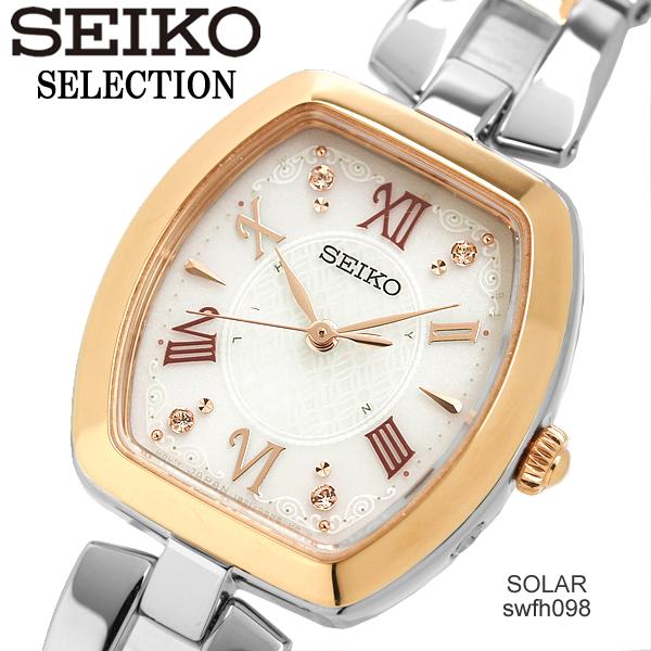 【送料無料】 [SEIKO SELECTION]セイコー セレクション 電波ソーラー レディース スワロフスキー　腕時計 SWFH098 SEIKO ホワイト×シルバー