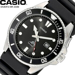 CASIO カシオ ダイバーズウォッチ メンズ 男性用 腕時計 ウォッチ ビルゲイツ Bill Gates ブラック シンプル デイトカレンダー ラバー mdv-106-1av