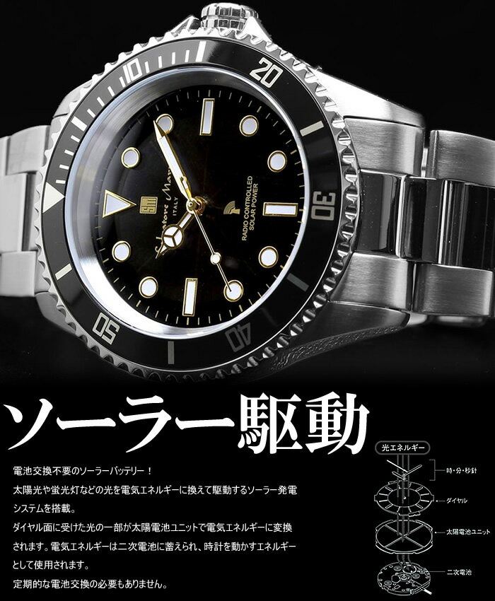 【Salvatore Marra】サルバトーレマーラ 電波 ソーラー 腕時計 メンズ 限定モデル ...