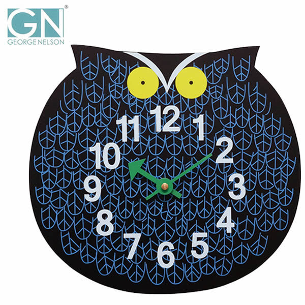 George Nelson ジョージ・ネルソン Zoo Timer Clock フクロウ 掛け時計 時計 ネイビー インテリア おしゃれ 壁掛け GN901