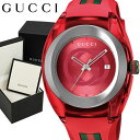 GUCCI グッチ 腕時計 ウォッチ ラバー メンズ レッド 46mm 日常生活防水 クオーツ ファッション ブランド ギフト 贈り物 プレゼント ya1371...