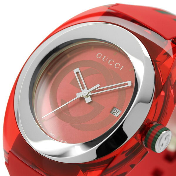 GUCCI グッチ 腕時計 ウォッチ ラバー メンズ レッド 46mm 日常生活防水 クオーツ ファッション ブランド ギフト 贈り物 プレゼント ya137103a