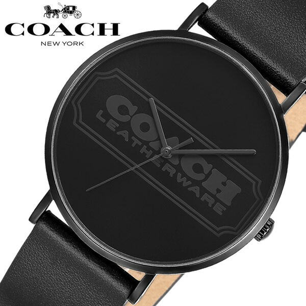 コーチ 腕時計（メンズ） 【楽天スーパーSALE】COACH コーチ 腕時計 メンズ ウォッチ ブランド 時計 人気 CHARLES チャールズ 革ベルト レザー ブラック ロゴ 14602528