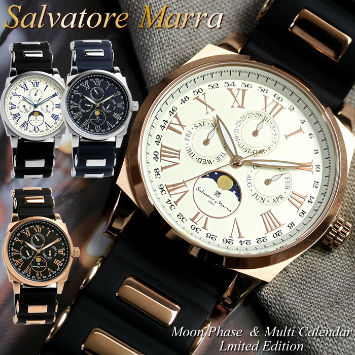 【楽天スーパーSALE】【半額以下】Salvatore Marra サルバトーレマーラ ムーンフェイズ 腕時計 メンズ ..