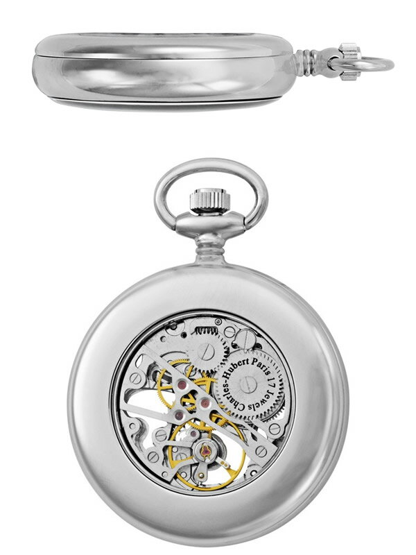 チャールズヒューバート 懐中時計 手巻き 機械式 チェーン 42mm シルバー ピンクゴールド CHARLES HUBERT 3801【国内正規品】