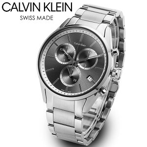 【楽天スーパーSALE】Calvin Klein カルバンクライン 腕時計 メンズ 43mm クロノグラフ グレー スイス製 CKシティ デイトカレンダー カルバン・クライン ウォッチ K4M27143