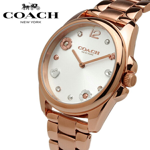 コーチ 腕時計（レディース） 【楽天スーパーSALE】COACH コーチ 腕時計 レディース ブランド ローズゴールド ハート 花 ステンレスベルト おしゃれ 女性 プレゼント ギフト 14504023