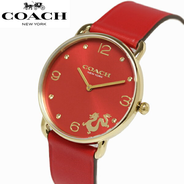 COACH コーチ 腕時計 レディース エリオット レッド 赤 レザー 人気 クオーツ 女性用 ブランド ギフト Elliot 14504239