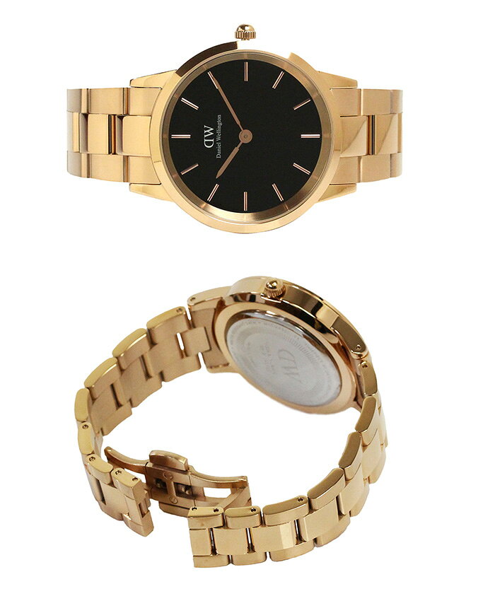 CAMERONのDaniel Wellington ダニエルウェリントン 腕時計 メンズ ウォッチ ICONIC LINK 40mm ブランド アイコニック ローズゴールド ブラック ステンレス DW00600344｜アングル2