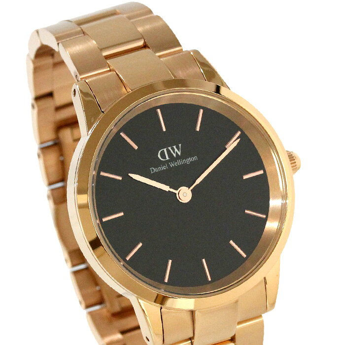 CAMERONのDaniel Wellington ダニエルウェリントン 腕時計 メンズ ウォッチ ICONIC LINK 40mm ブランド アイコニック ローズゴールド ブラック ステンレス DW00600344｜アングル3