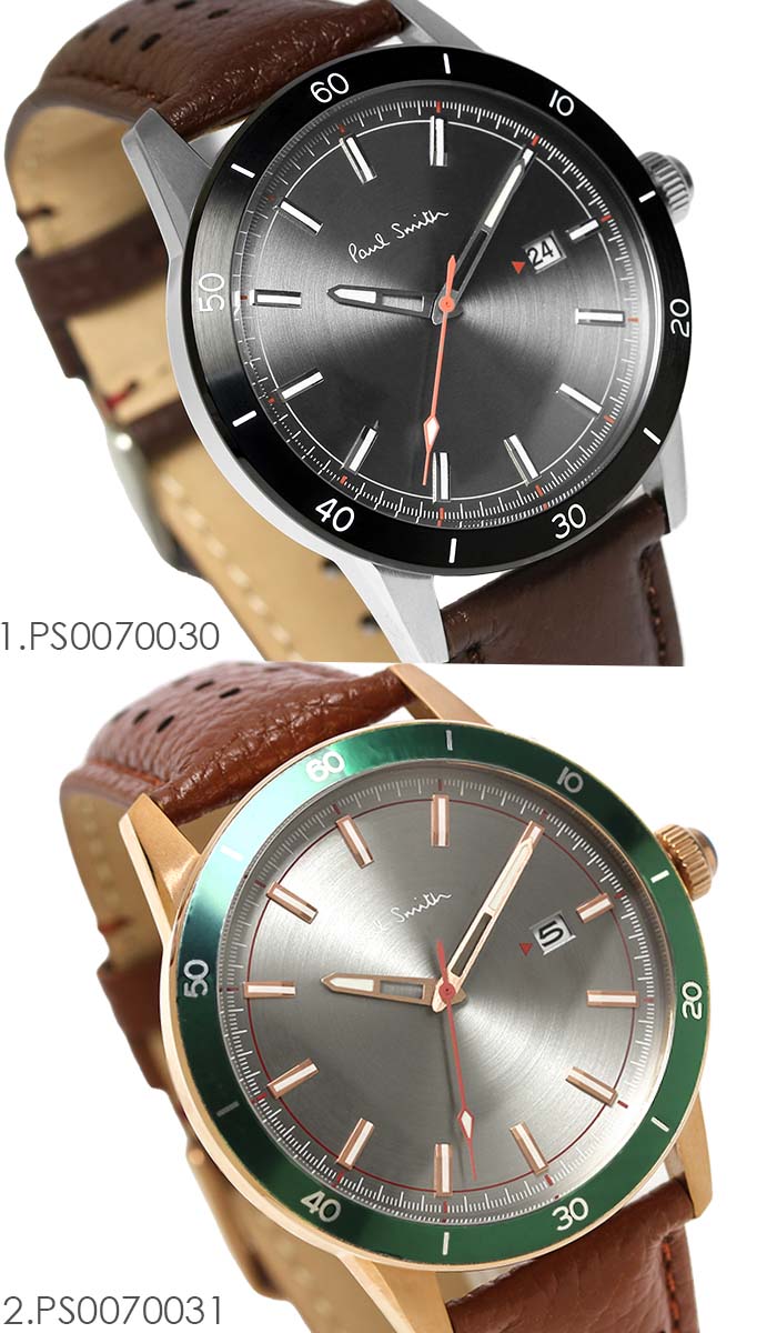 【マラソンセール】ポールスミス Paul Smith 腕時計 メンズ 革ベルト 43mm レザー ...