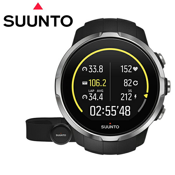 【訳あり・スリーブなし】スリーブなしのため特価 SUUNTO スント 腕時計 時計 GPS スポーツウォッチ 防水 充電式 GPS機能 心拍ベルト付き ブラック スパルタン スポーツ HR SS022982000