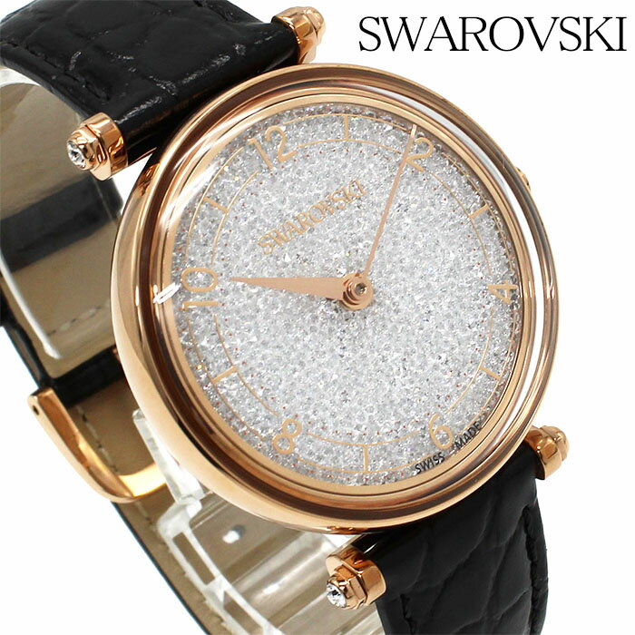 SWAROVSKI スワロフスキー 腕時計 レディース ウォッチ Crystalline wonder クリスタラインワンダー レザー ブラック…