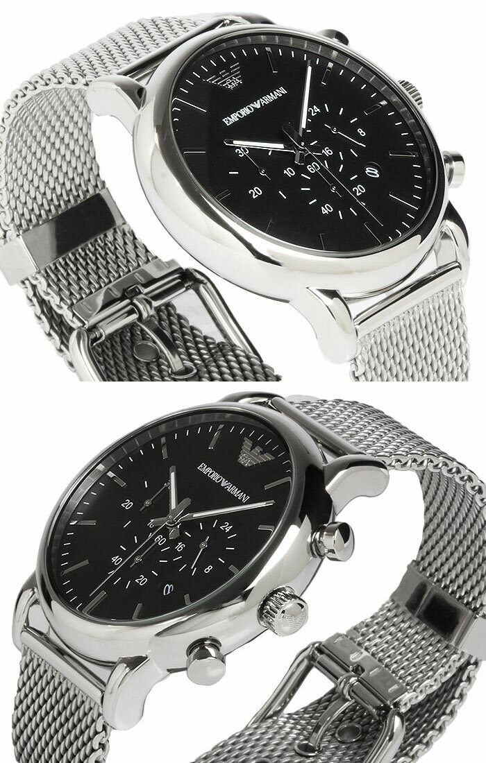 【楽天スーパーSALE】EMPORIO ARMANI エンポリオ アルマーニ メンズ 腕時計 ブレスレット セット LUIGI ブラック シルバー AR80062SET