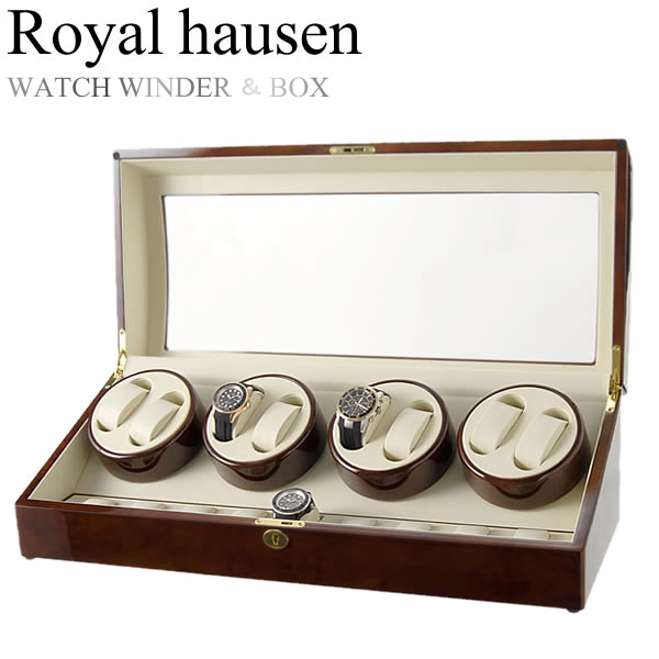 Royal hausen ロイヤルハウゼン 時計ワインダー 自動巻き ワインディングマシーン マブチモーター 収納 コレクション ケース MDF 8本巻き 9本収納 GC03-Q31