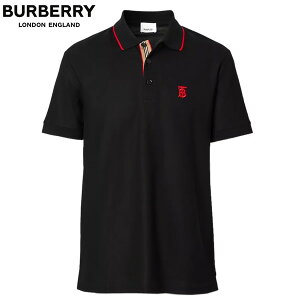 Burberry バーバリー ポロシャツ メンズ ブランド アパレル 服 ブラック ワンポイント 鹿の子 刺繍 TB 通気性 半袖 8017003