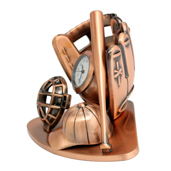 ミニチュア クロック 置時計 アナログ 卓上 インテリア 野球 バット スポーツ メタル おしゃれ 雑貨 プレゼント ギフト c3609-rcp