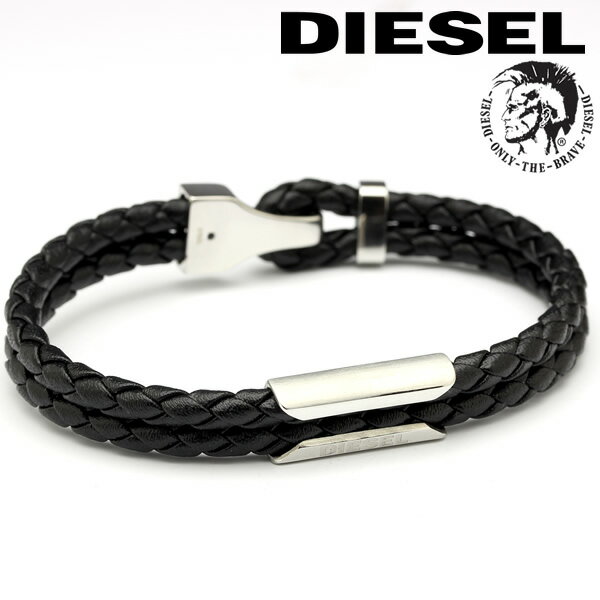 DIESEL ディーゼル ブレスレッド レザー ブランド ダブルストランド フック式 アクセサリー おしゃれ DX1247040