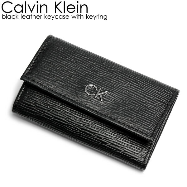 【マラソンセール】Calvin Klein　カルバンクライン メンズ キーケース レザー ブランド ブラック 6連 シンプル キーリング 31ck170002