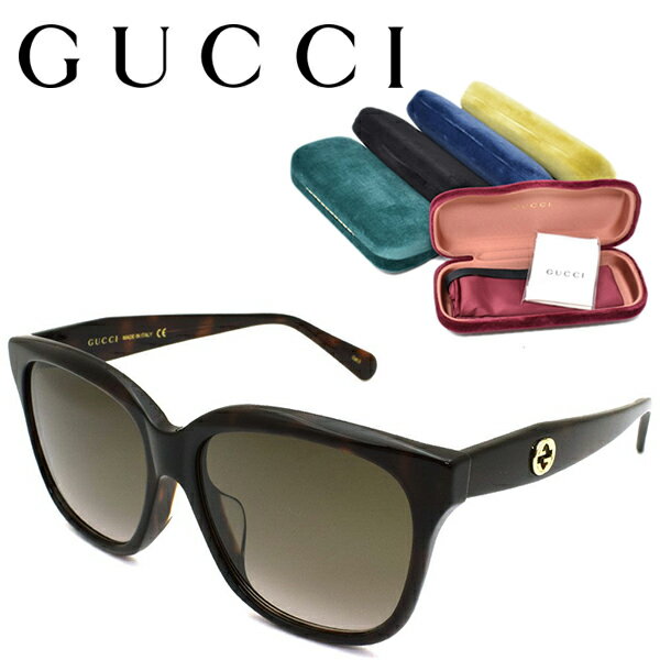 GUCCI グッチ サングラス メンズ レディース ブランド アイウェア UVカット 日焼け対策 メガネ ケース付 プレゼント ギフト アジアンフィット ブラウン GG0800SA-003 国内正規品
