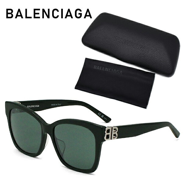 バレンシアガ サングラス メンズ レディース ブランド アイウェア UVカット ユニセックス BALENCIAGA グリーン BB0102SA-014