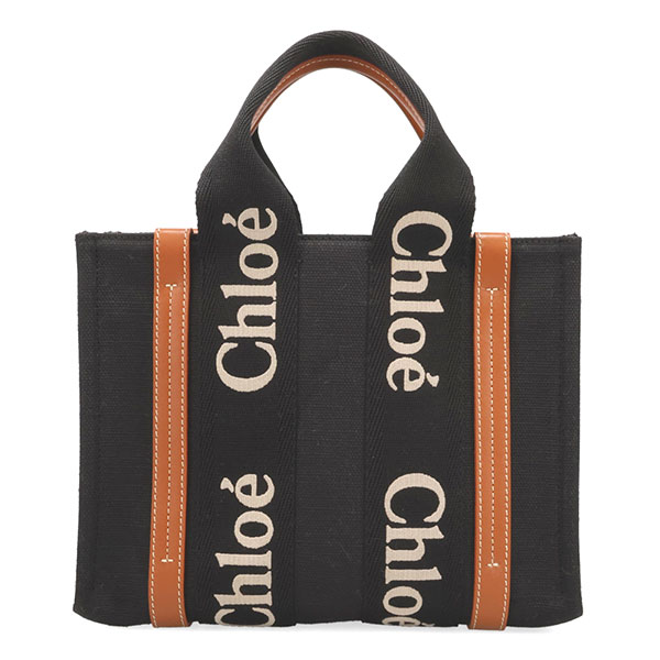 クロエ バッグ レディース CHLOE WOODY スモールトート CHC23AS397 L17 915 ブラック+ベージュ