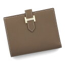 エルメス ベアンコンパクト HERMES ヴォーエプソン エトゥープ ゴールド金具 039790 B刻印