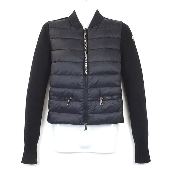 モンクレール ダウンカーディガン レディース MONCLER MAGLIONE 94571 00 A9106 999 ブラック サイズXS