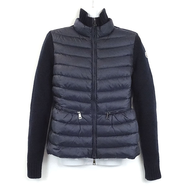 モンクレール ダウンカーディガン レディース MONCLER MAGLIONE 94573 00 A9108 742 ダークネイビー サイズXS