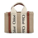 クロエ バッグ レディース Chloe WOODY ミニトートバッグ CHC22AP237 I26 90U ホワイト+ブラウン