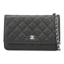 シャネル　ポシェット シャネル チェーンウォレット レディース CHANEL クラシック AP0250 Y01588 C3906 ブラック シルバー金具