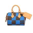 ダミエ ルイヴィトン バッグ メンズ LOUIS VUITTON ダミエポップ スピーディ バンドリエール18 ブルー N40595