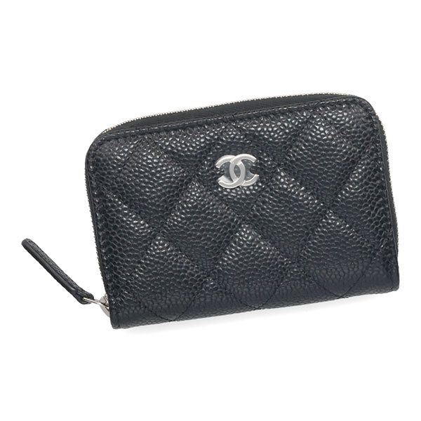 シャネル コインケース シャネル 小銭入れ レディース CHANEL クラシック ジップコインパース AP0216 Y01588 C3906 ブラック シルバー金具